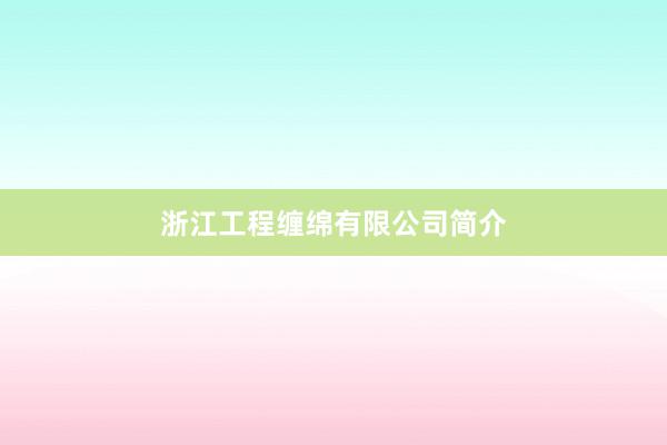 浙江工程缠绵有限公司简介
